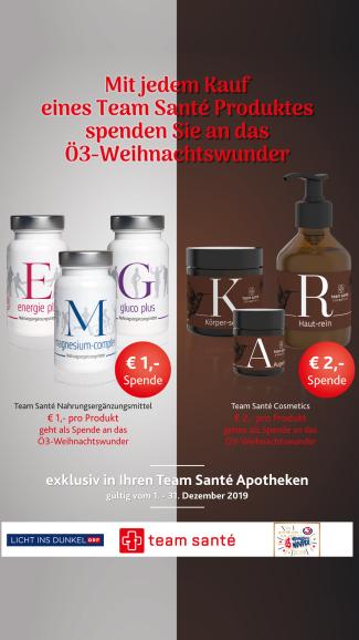 Team Santé Produkte für das Ö3 Weihnachtswunder