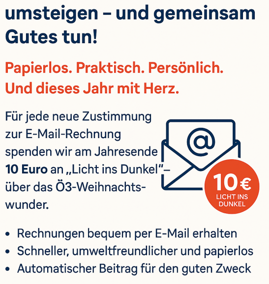 Auf Email-Rechnung umsteigen und gemeinsam Gutes tun
